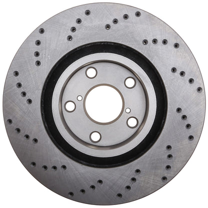 StopTech Sport Cross Drilled Brake Rotor; Front Left