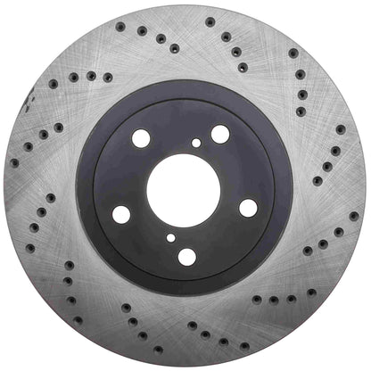 StopTech Sport Cross Drilled Brake Rotor; Front Left