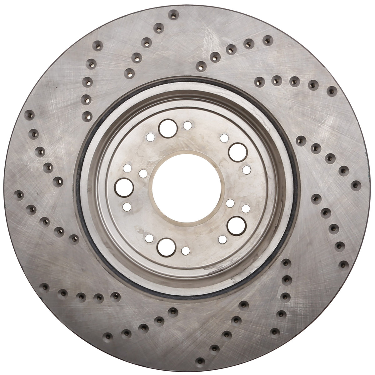 StopTech Sport Cross Drilled Brake Rotor; Front Left