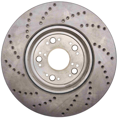 StopTech Sport Cross Drilled Brake Rotor; Front Left