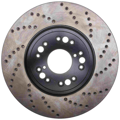 StopTech Sport Cross Drilled Brake Rotor; Front Left