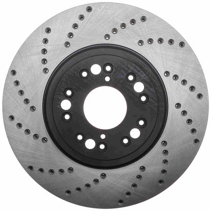 StopTech Sport Cross Drilled Brake Rotor; Front Right