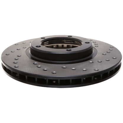StopTech Sport Cross Drilled Brake Rotor; Front Left