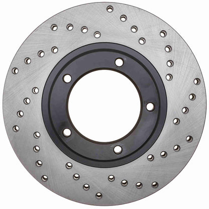 StopTech Sport Cross Drilled Brake Rotor; Front Left