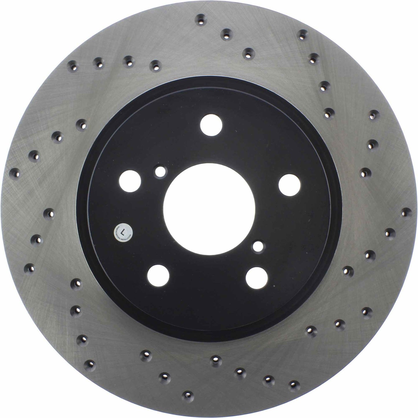 StopTech Sport Cross Drilled Brake Rotor; Front Left