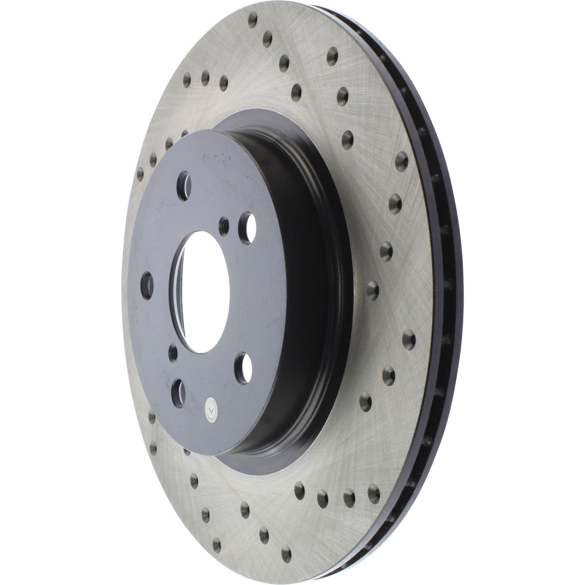 StopTech Sport Cross Drilled Brake Rotor; Front Left