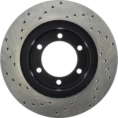 StopTech Sport Cross Drilled Brake Rotor; Front Left