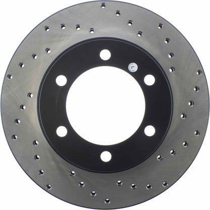 StopTech Sport Cross Drilled Brake Rotor; Front Left