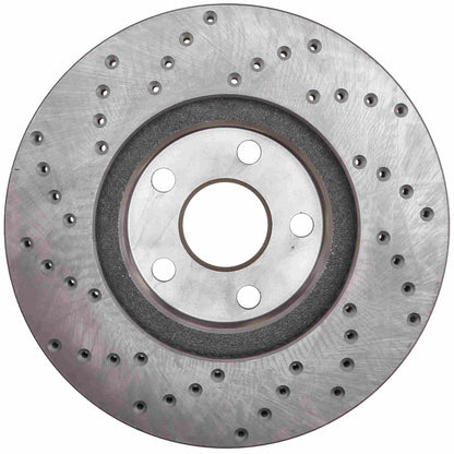 StopTech Sport Cross Drilled Brake Rotor; Front Left