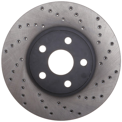 StopTech Sport Cross Drilled Brake Rotor; Front Left