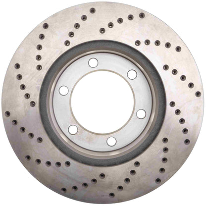 StopTech Sport Cross Drilled Brake Rotor; Front Left