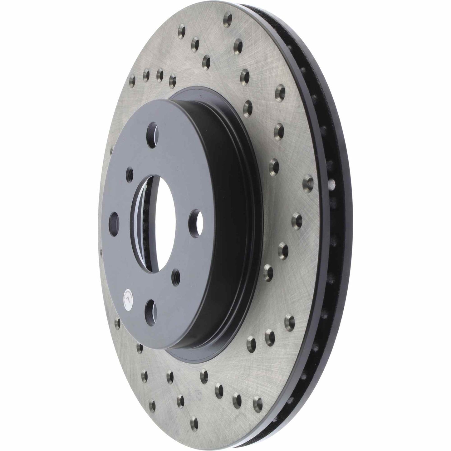 StopTech Sport Cross Drilled Brake Rotor; Front Left
