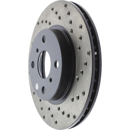StopTech Sport Cross Drilled Brake Rotor; Front Left