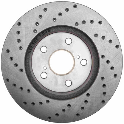 StopTech Sport Cross Drilled Brake Rotor; Front Left