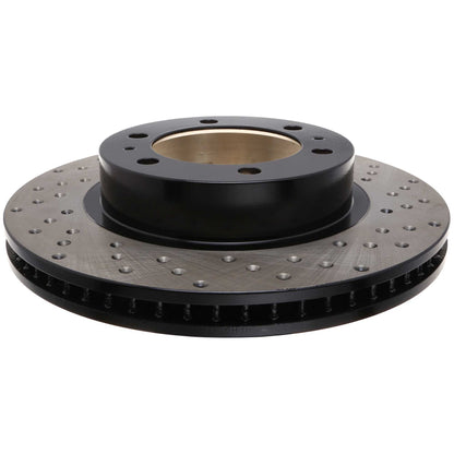 StopTech Sport Cross Drilled Brake Rotor; Front Left