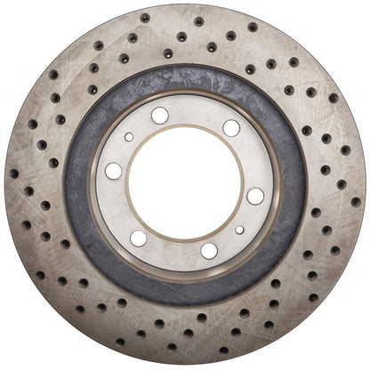 StopTech Sport Cross Drilled Brake Rotor; Front Left