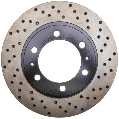 StopTech Sport Cross Drilled Brake Rotor; Front Left
