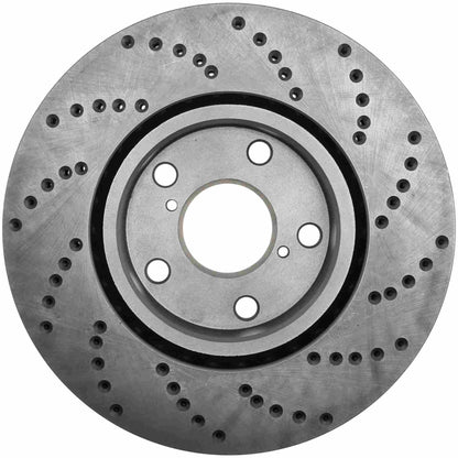 StopTech Sport Cross Drilled Brake Rotor; Front Right