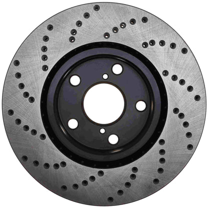 StopTech Sport Cross Drilled Brake Rotor; Front Left