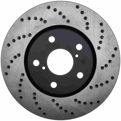 StopTech Sport Cross Drilled Brake Rotor; Front Left