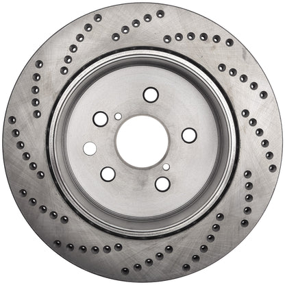 StopTech Sport Cross Drilled Brake Rotor; Rear Left
