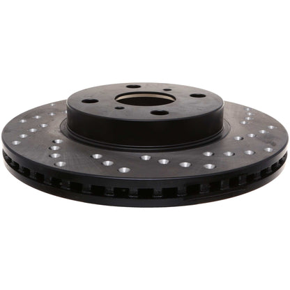 StopTech Sport Cross Drilled Brake Rotor; Front Left