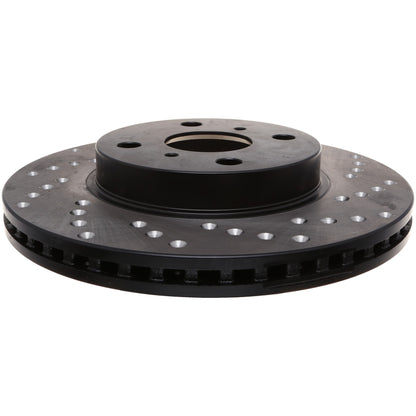 StopTech Sport Cross Drilled Brake Rotor; Front Left