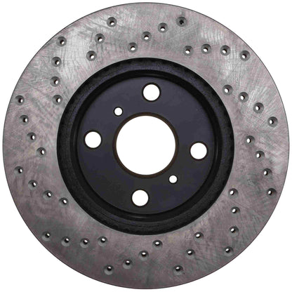 StopTech Sport Cross Drilled Brake Rotor; Front Left