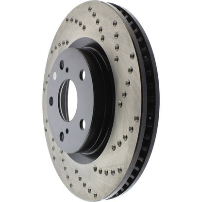 StopTech Sport Cross Drilled Brake Rotor; Front Left