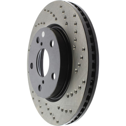 StopTech Sport Cross Drilled Brake Rotor; Front Left