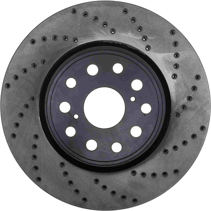 StopTech Sport Cross Drilled Brake Rotor; Front Left