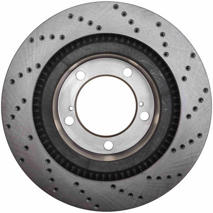 StopTech Sport Cross Drilled Brake Rotor; Front Right