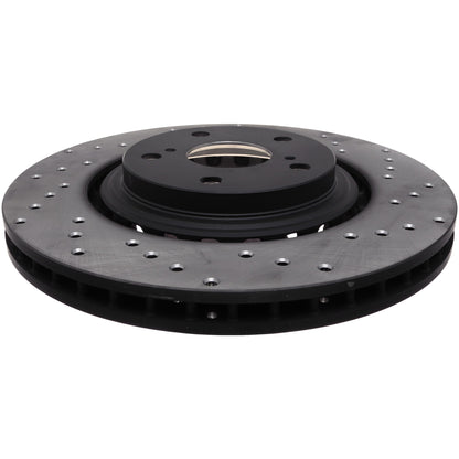 StopTech Sport Cross Drilled Brake Rotor; Front Left