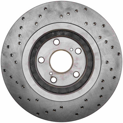 StopTech Sport Cross Drilled Brake Rotor; Front Left