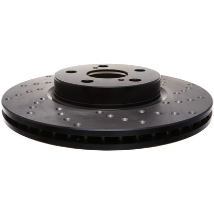 StopTech Sport Cross Drilled Brake Rotor; Front Left