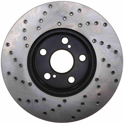 StopTech Sport Cross Drilled Brake Rotor; Front Left