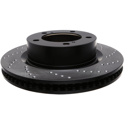StopTech Sport Cross Drilled Brake Rotor; Front Left