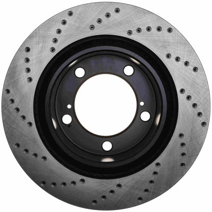 StopTech Sport Cross Drilled Brake Rotor; Front Left