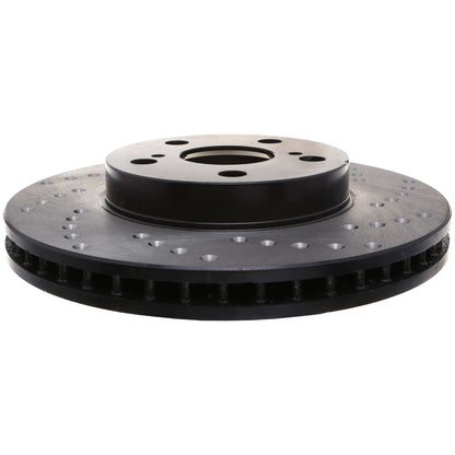 StopTech Sport Cross Drilled Brake Rotor; Front Left
