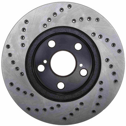 StopTech Sport Cross Drilled Brake Rotor; Front Left