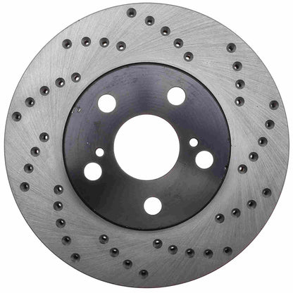 StopTech Sport Cross Drilled Brake Rotor; Front Left