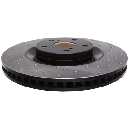 StopTech Sport Cross Drilled Brake Rotor; Front Left