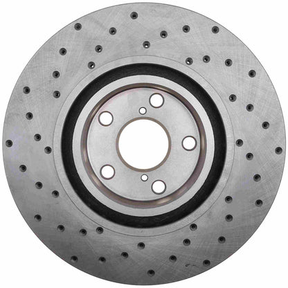 StopTech Sport Cross Drilled Brake Rotor; Front Left