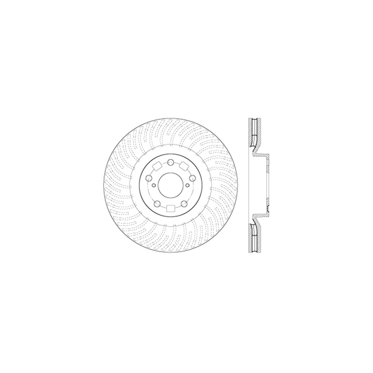 StopTech Sport Cross Drilled Brake Rotor; Front Right