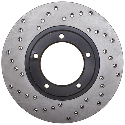 StopTech Sport Cross Drilled Brake Rotor; Rear Left
