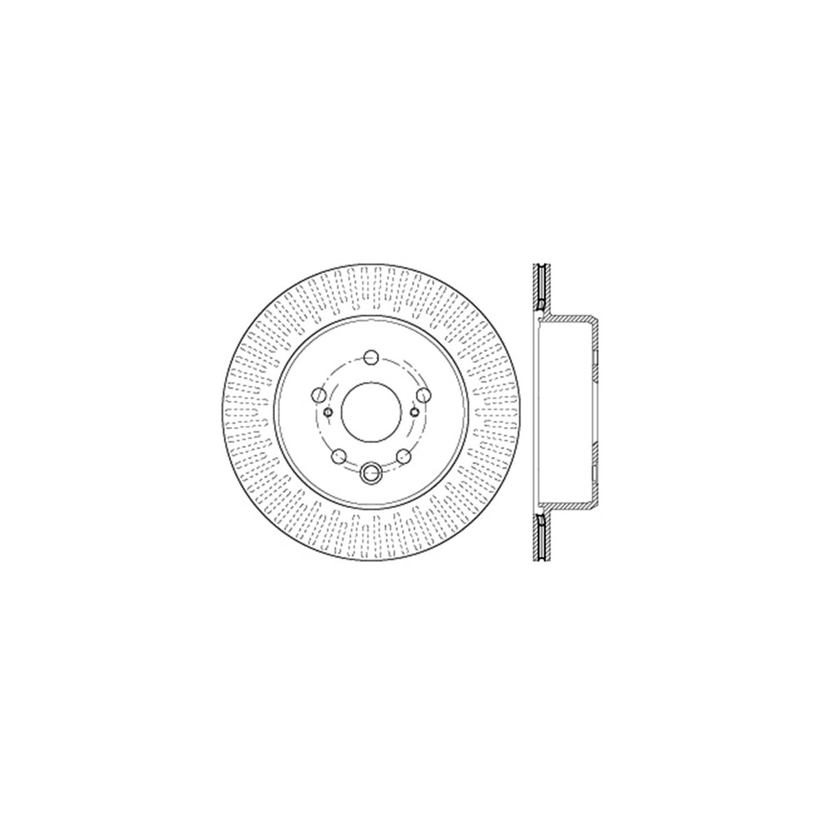 StopTech Sport Cross Drilled Brake Rotor; Rear Left