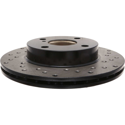 StopTech Sport Cross Drilled Brake Rotor; Front Left