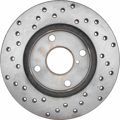 StopTech Sport Cross Drilled Brake Rotor; Front Left