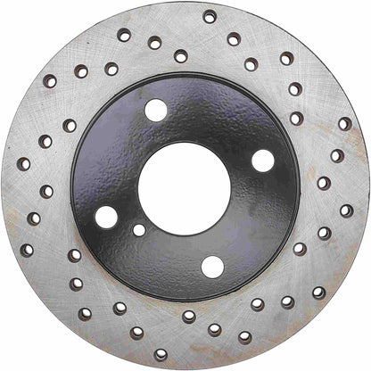 StopTech Sport Cross Drilled Brake Rotor; Front Left