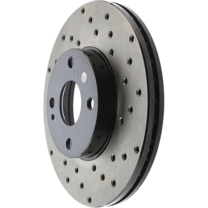 StopTech Sport Cross Drilled Brake Rotor; Front Left